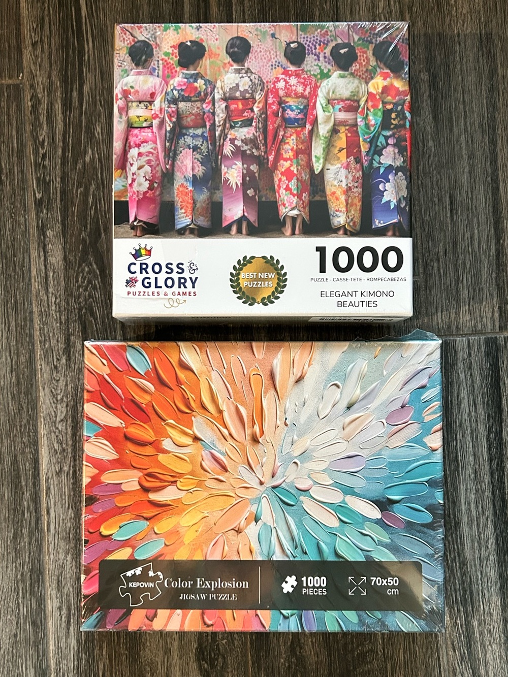 2 new Cross & Glory 1000-Piece Puzzle color explosion Kimono Beauties
